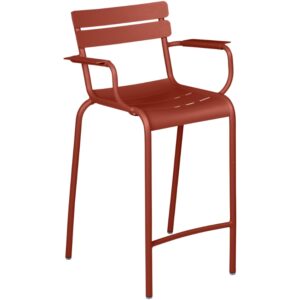 Zemitě červená kovová barová židle Fermob Luxembourg 70 cm