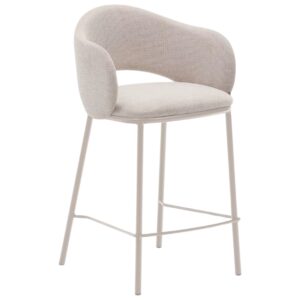 Kave Home Béžová čalouněná barová židle Maina II. 65 cm