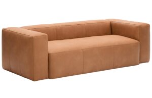 Kave Home Hnědá kožená pohovka Blok 240 cm