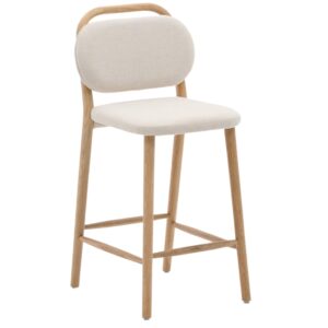 Kave Home Béžová čalouněná barová židle Helda 65 cm