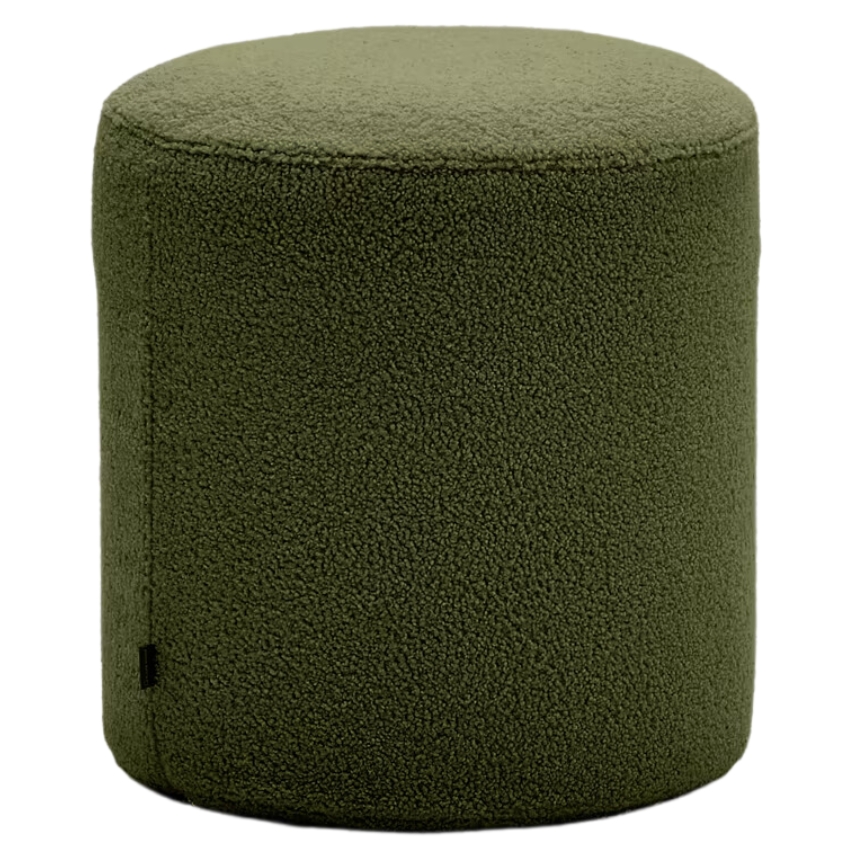 Kave Home Zelený bouclé taburet Kaeli 43 cm