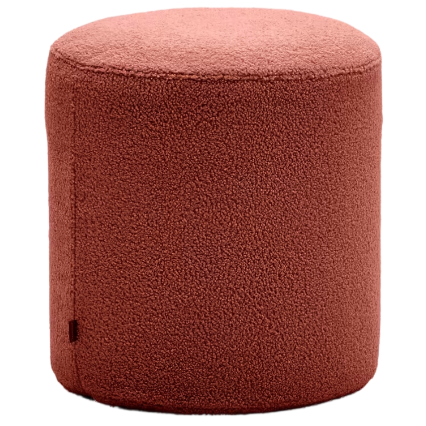 Kave Home Terakotově červený bouclé taburet Kaeli 43 cm