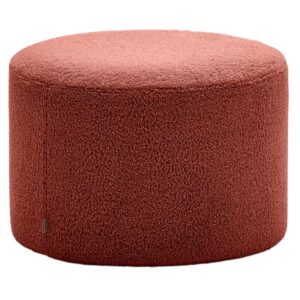 Kave Home Terakotově červený bouclé taburet Kaeli 60 cm