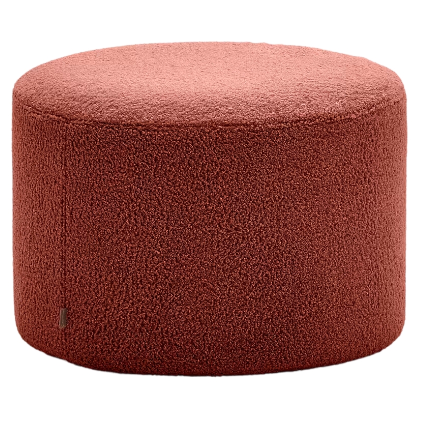 Kave Home Terakotově červený bouclé taburet Kaeli 60 cm