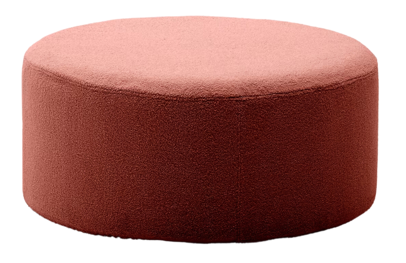 Kave Home Terakotově červený bouclé taburet Kaeli 90 cm