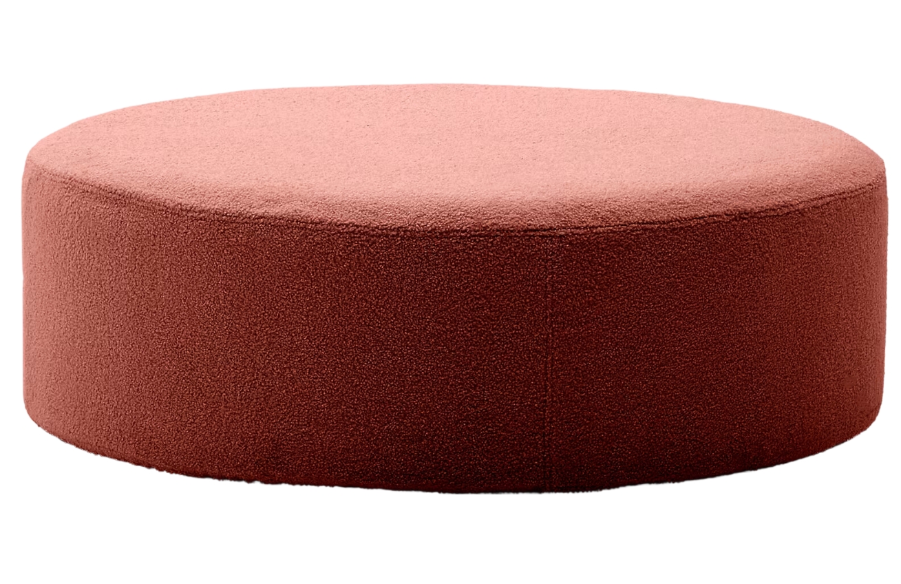 Kave Home Terakotově červený bouclé taburet Kaeli 120 cm