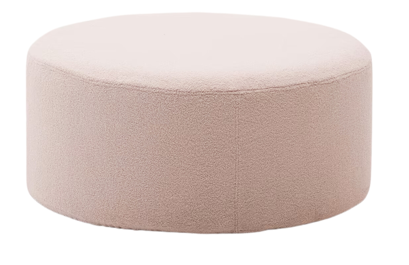 Kave Home Růžový bouclé taburet Kaeli 90 cm
