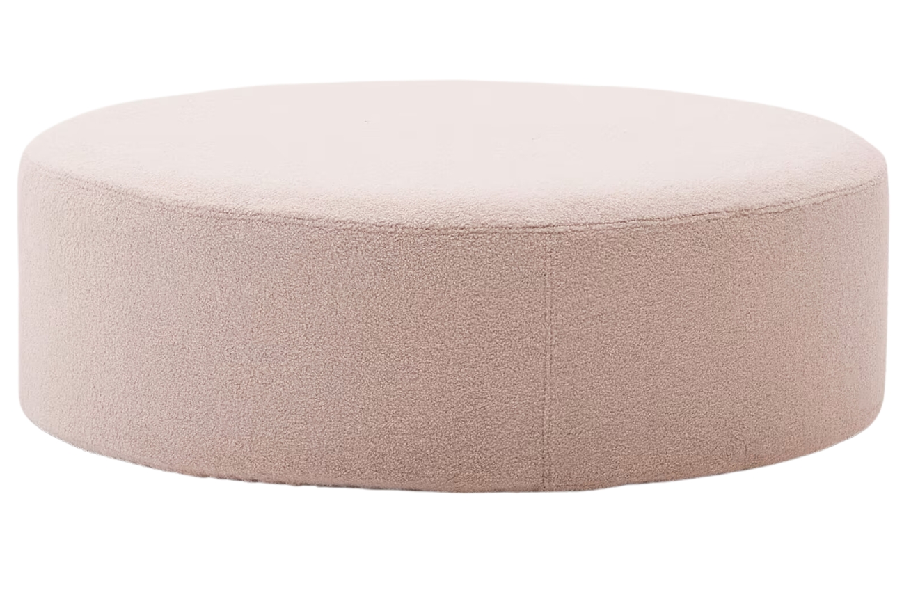 Kave Home Růžový bouclé taburet Kaeli 120 cm