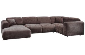 WOOOD Tmavě hnědá rohová pohovka Zephyr 345 cm