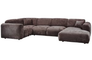 WOOOD Tmavě hnědá rohová pohovka Zephyr 345 cm