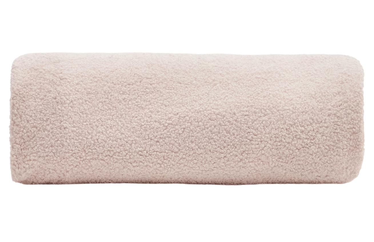 Kave Home Růžový bouclé potah na taburet Kaeli 90 cm
