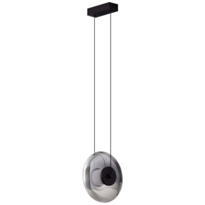 Nova Luce Kouřově šedé skleněné závěsné LED světlo Ballet 26 cm