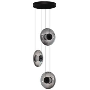 Nova Luce Kouřově šedé skleněné závěsné LED světlo Ballet 35 cm