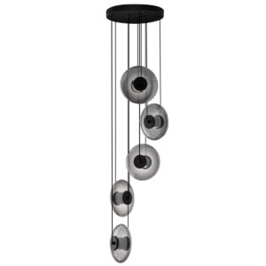 Nova Luce Kouřově šedé skleněné závěsné LED světlo Ballet 40 cm