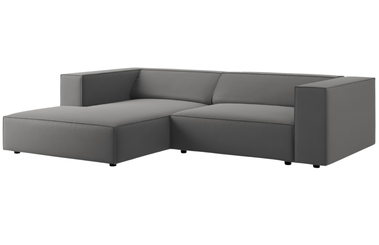 Cosmopolitan Design Šedá sametová rohová pohovka Arendal 224 cm