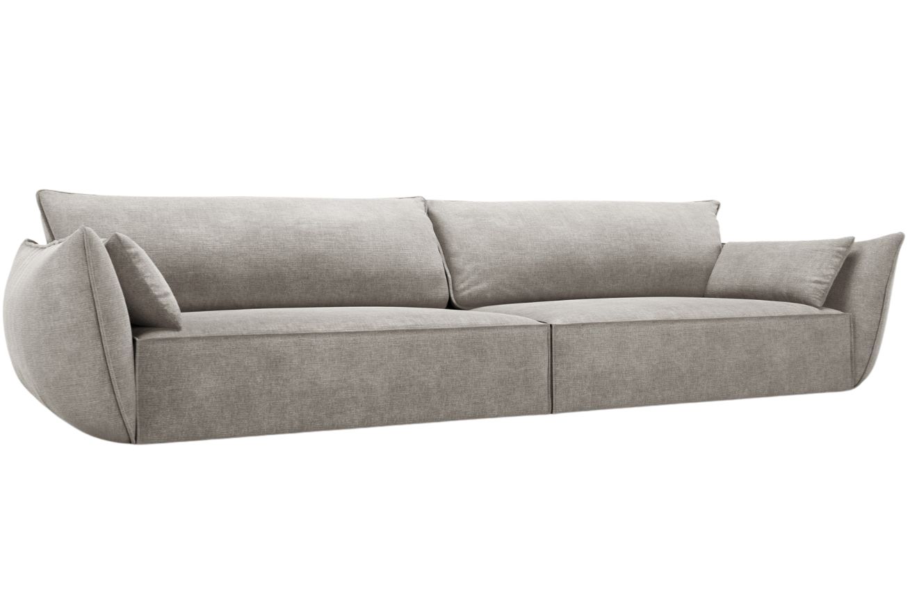 Micadoni Šedá čalouněná čtyřmístná pohovka Kaelle 248 cm