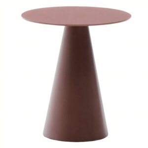 Kave Home Matně červený skleněný kulatý odkládací stolek Wilshire 50 cm