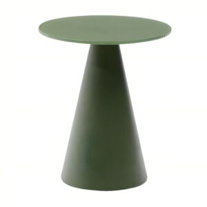 Kave Home Matně zelený skleněný kulatý odkládací stolek Wilshire 35 cm