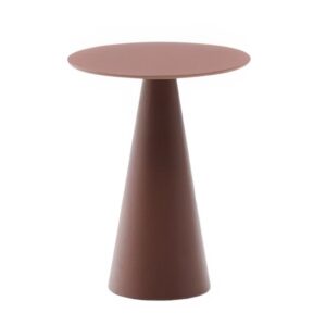 Kave Home Matně červený skleněný kulatý odkládací stolek Wilshire 30 cm