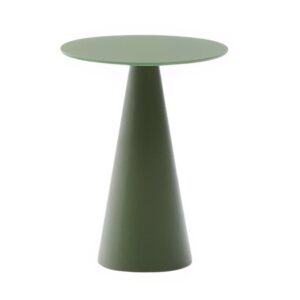 Kave Home Matně zelený skleněný kulatý odkládací stolek Wilshire 30 cm