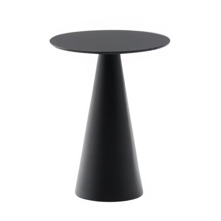 Kave Home Matně černý skleněný kulatý odkládací stolek Wilshire 30 cm