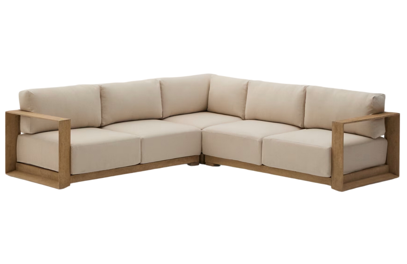 Kave Home Béžový zahradní rohová pohovka Ambra 248 cm