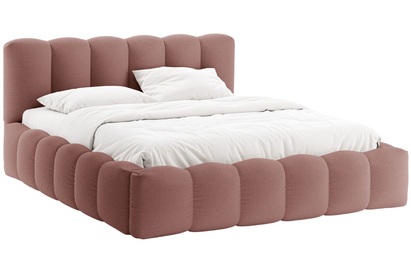 Micadoni Růžová postel Lupine 200 x 200 cm s úložným prostorem