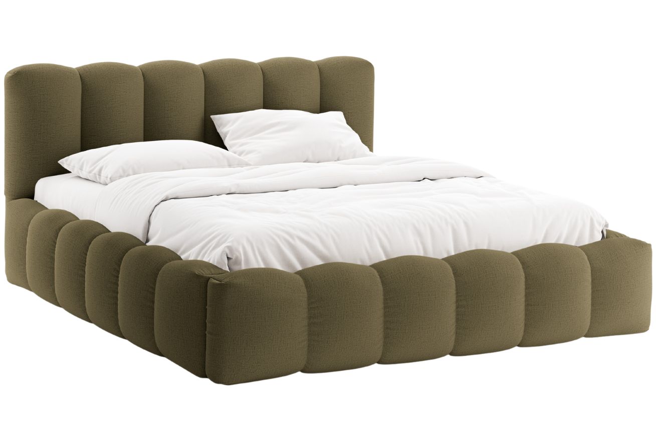 Micadoni Zelená postel Lupine 200 x 200 cm s úložným prostorem