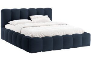 Micadoni Královsky modrá postel Lupine 200 x 200 cm s úložným prostorem