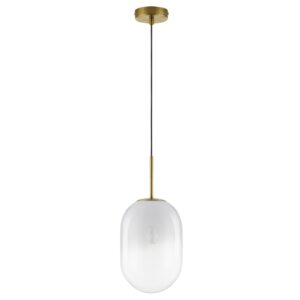 Bílé skleněné závěsné světlo Nova Luce Chrysi 18 cm