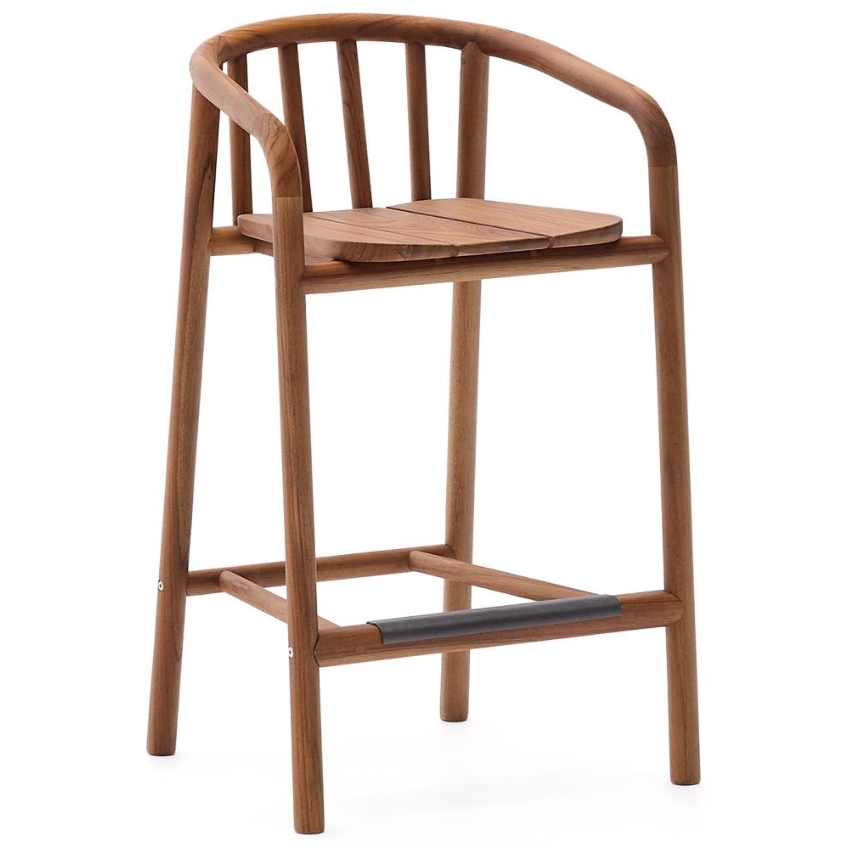 Kave Home Teaková zahradní barová židle Turqueta 65 cm