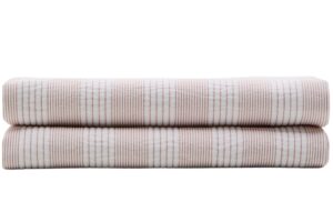 Kave Home Béžovobílý bavlněný přehoz Macie 240 x 260 cm