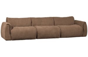 WOOOD Hnědá trojmístná pohovka Bagel 319 cm