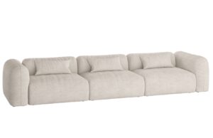 noo.ma Béžová bouclé čtyřmístná pohovka Yaro 362 cm