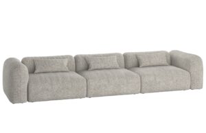 noo.ma Šedá čtyřmístná pohovka Yaro 362 cm