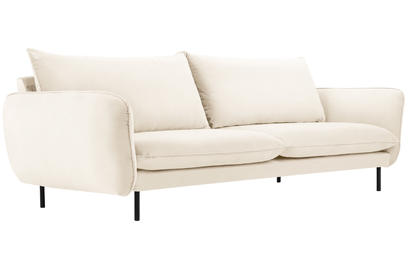Cosmopolitan Design Světle béžová sametová pohovka Vienna 200 cm