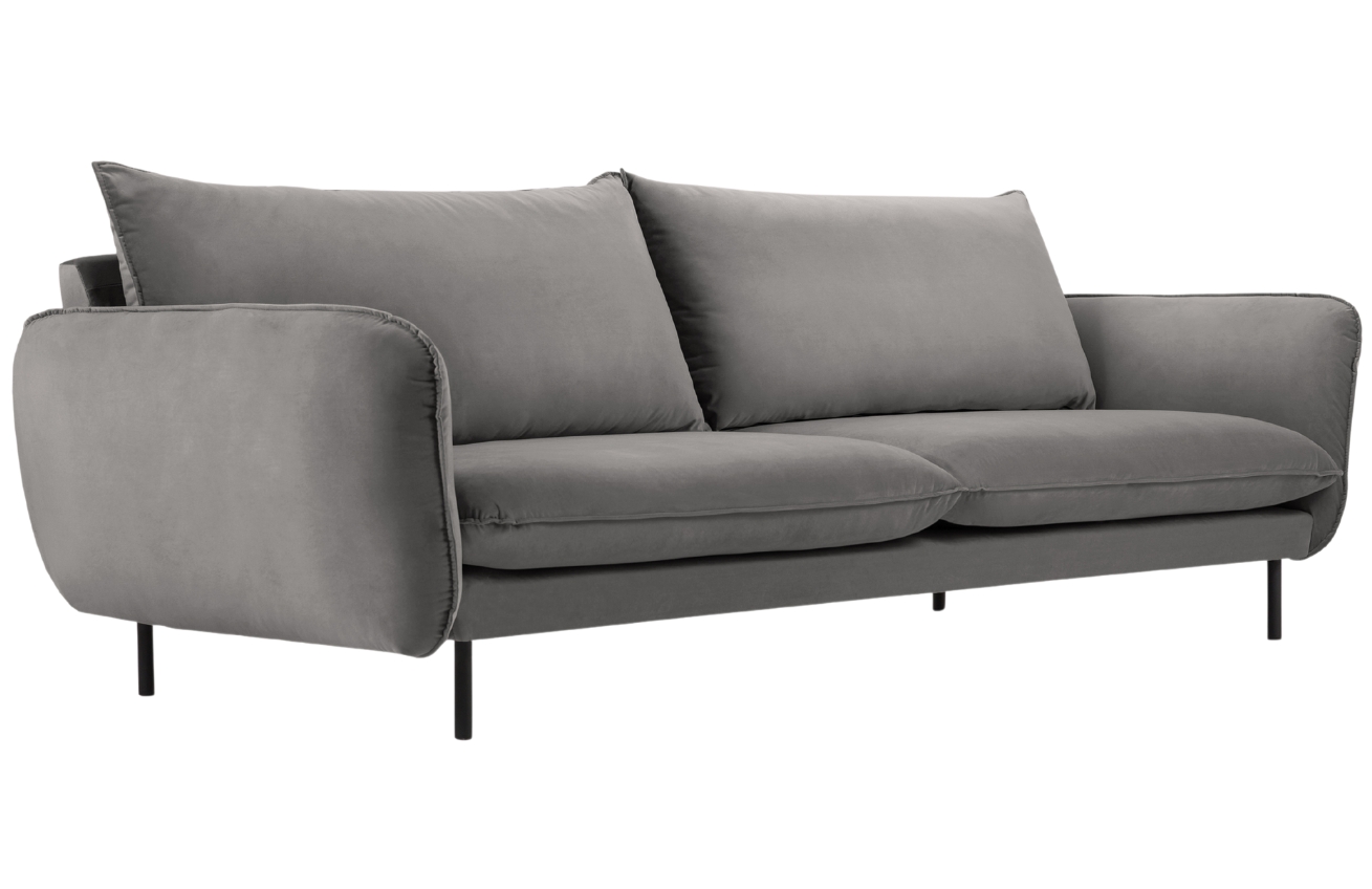 Cosmopolitan Design Světle šedá sametová pohovka Vienna 200 cm