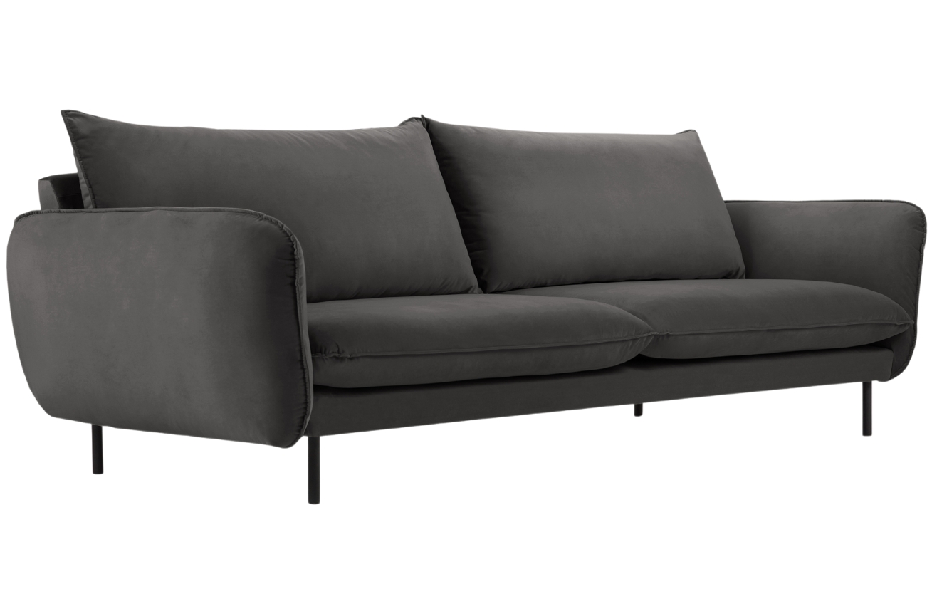 Cosmopolitan Design Šedá sametová pohovka Vienna 200 cm