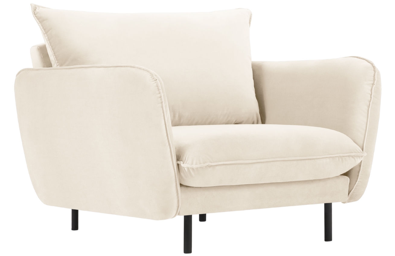 Cosmopolitan Design Světle béžové sametové křeslo Vienna