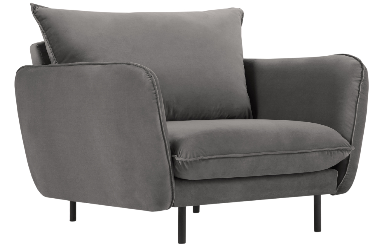 Cosmopolitan Design Světle šedé sametové křeslo Vienna