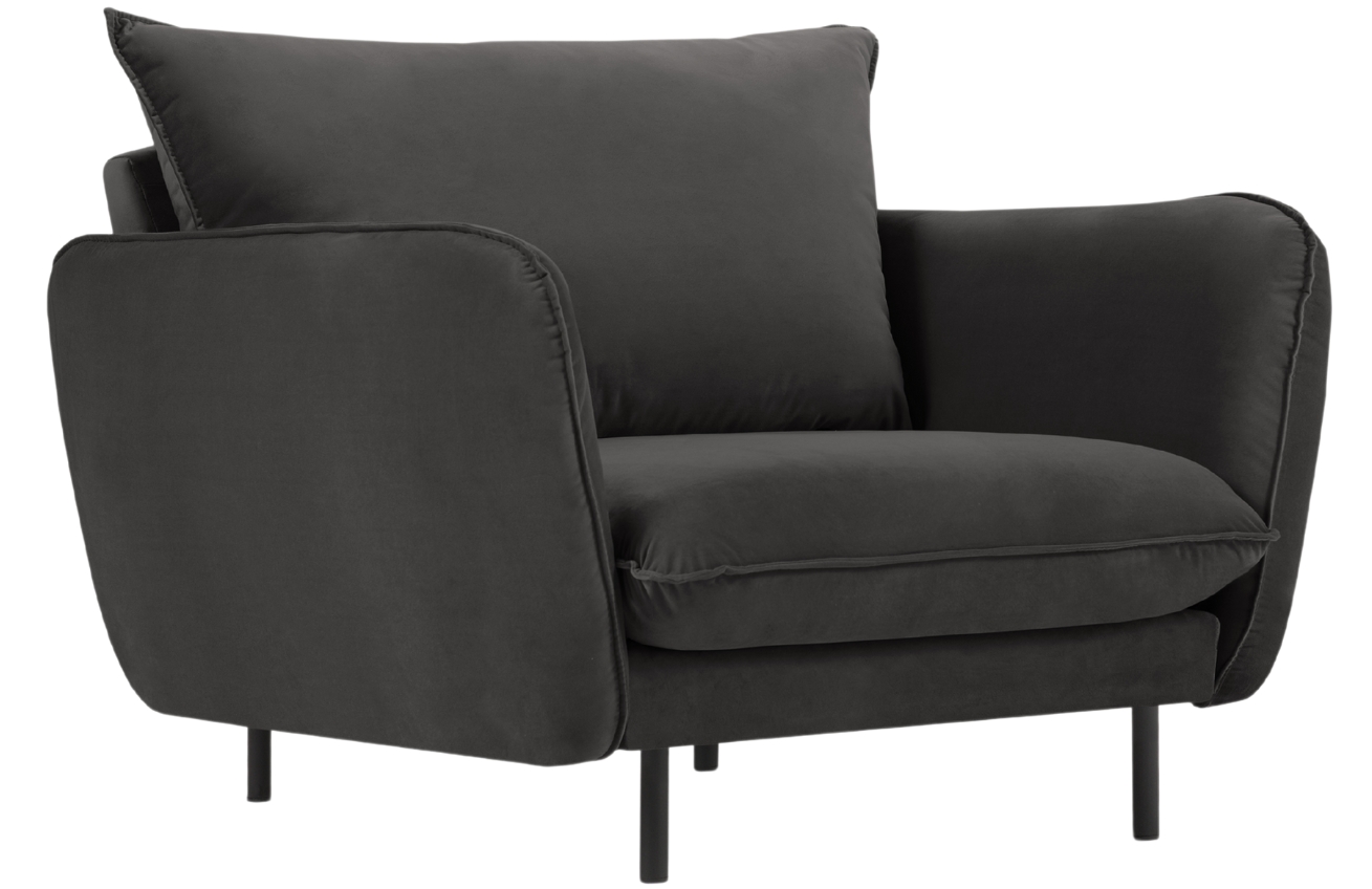 Cosmopolitan Design Šedé sametové křeslo Vienna