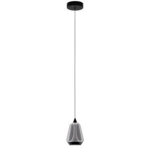 Nova Luce Kouřově šedé skleněné závěsné LED světlo Alish 12 cm