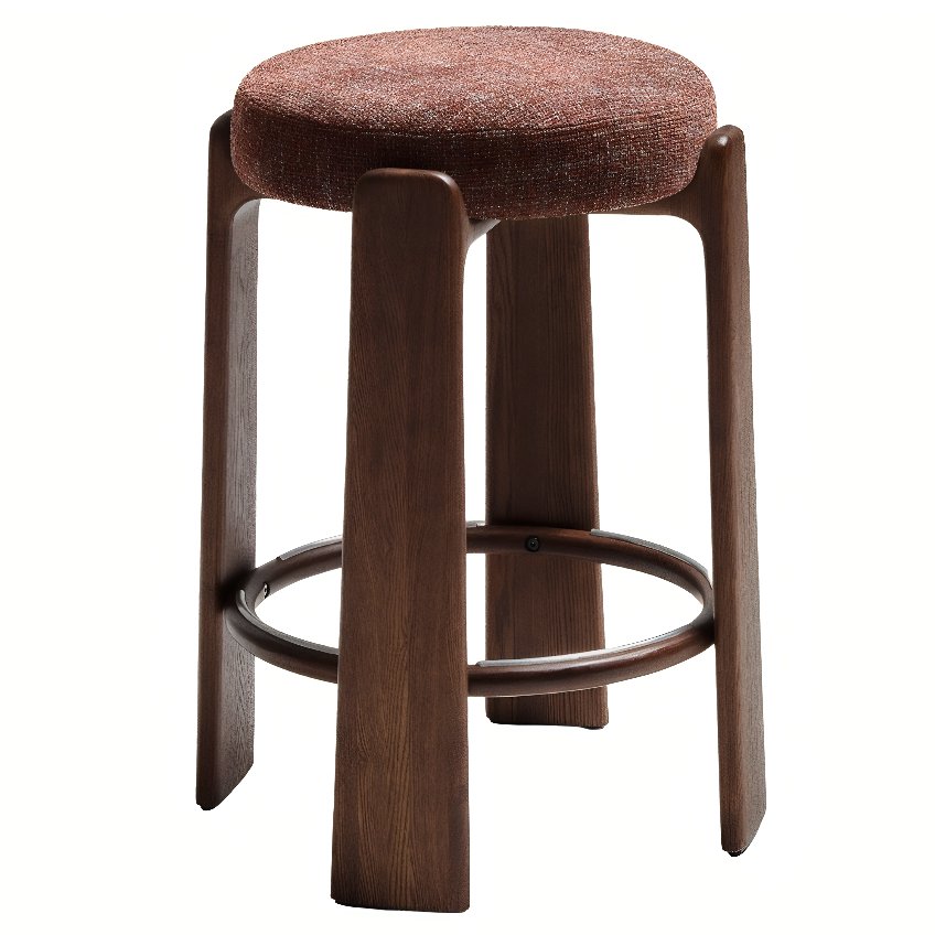 Kave Home Hnědá ořechová barová židle Granite II. 75 cm