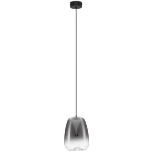 Kouřově šedé skleněné závěsné LED světlo Nova Luce Oblo 16 cm