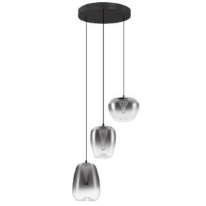 Nova Luce Kouřově šedé skleněné závěsné LED světlo Oblo 41 cm