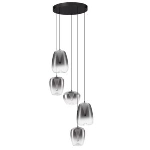 Nova Luce Kouřově šedé skleněné závěsné LED světlo Oblo 47 cm