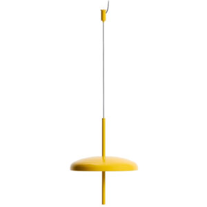 Kave Home Žluté kovové nabíjecí závěsné LED světlo Porte Ø 16 cm