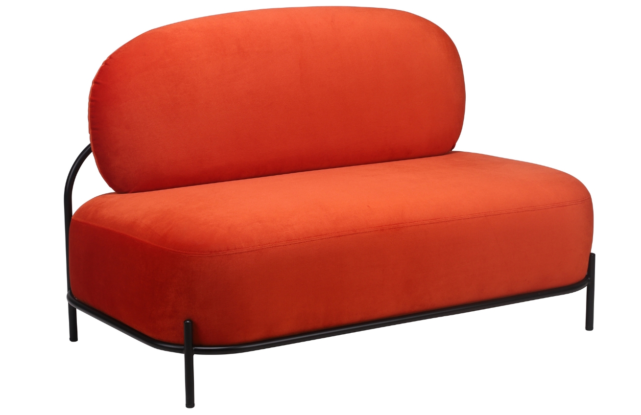 White Label Oranžová pohovka POLLY 125 cm