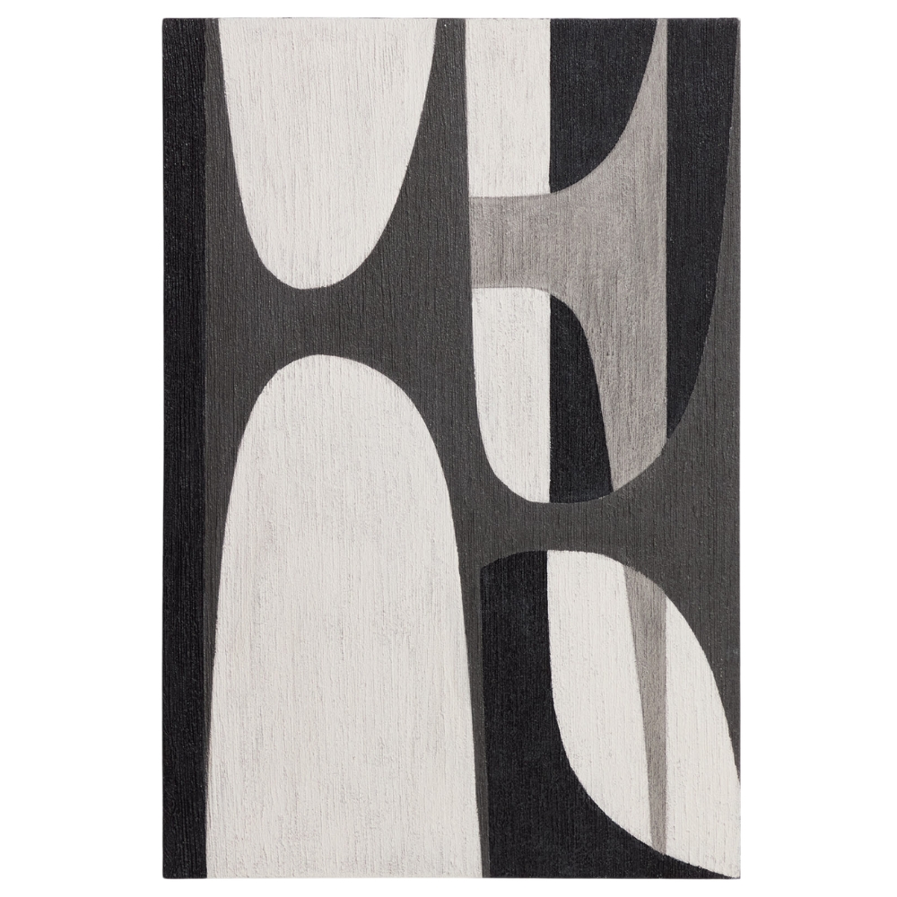 Kave Home Černobílý abstraktní obraz Onure 90 x 60 cm