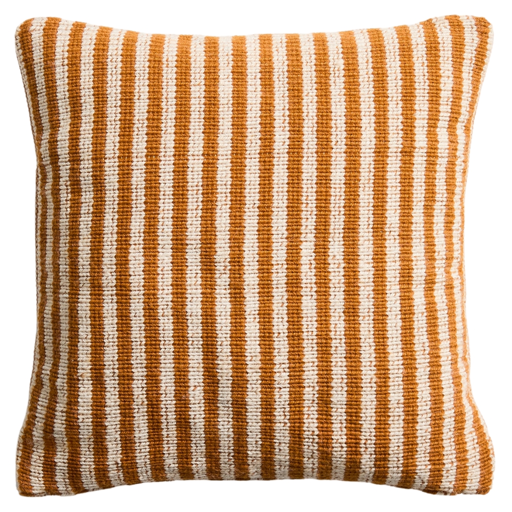 Kave Home Oranžový pruhovaný povlak na polštář Dirome 45 x 45 cm